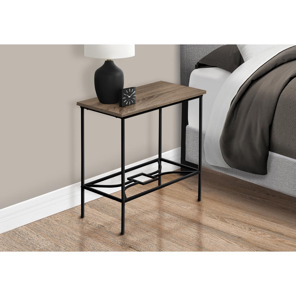 Accent Table, Side, End, Narrow, Small, 2 Tier, Living Room, Bedroom, Brown