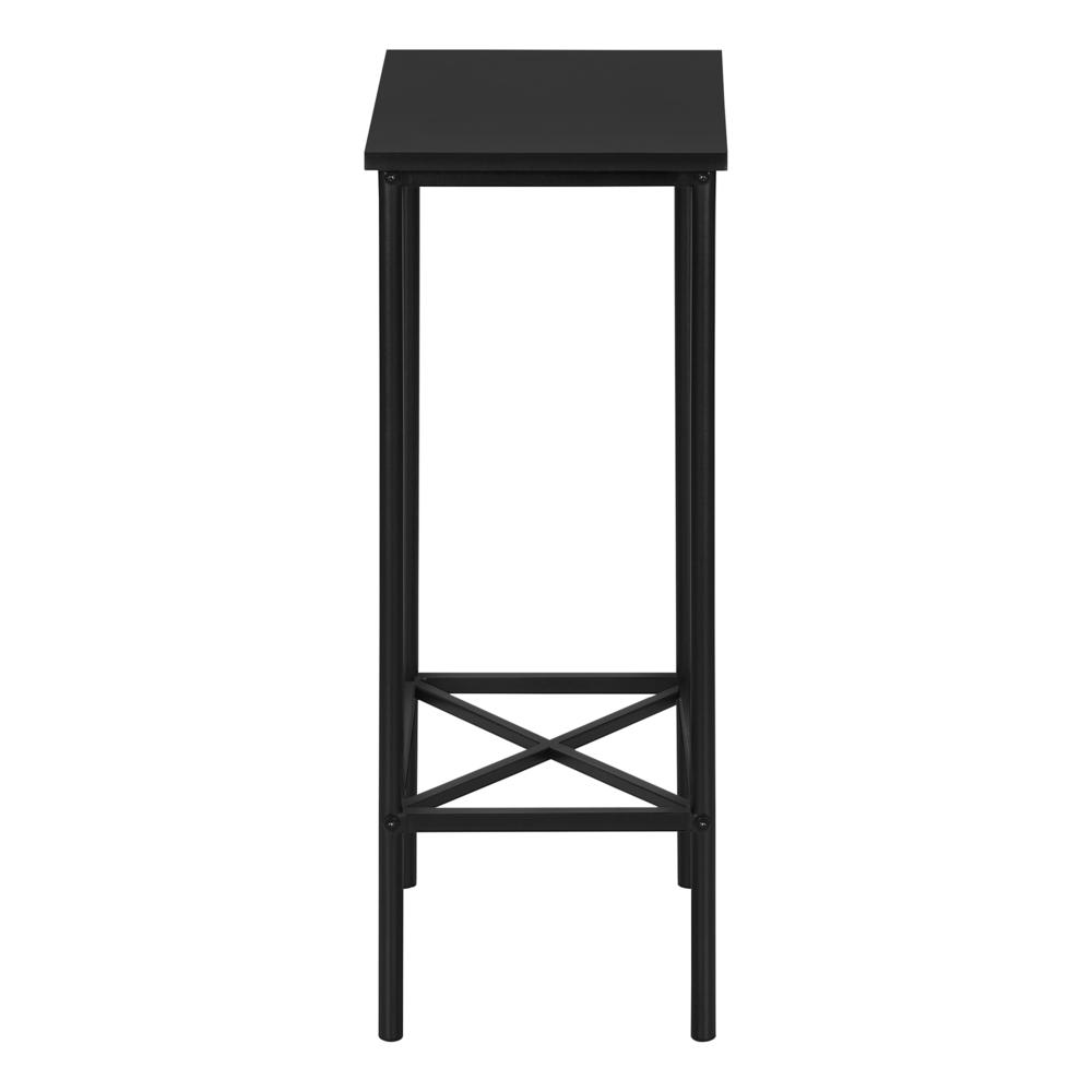 Accent Table, Side, End, Narrow, Small, 2 Tier, Living Room, Bedroom, Black