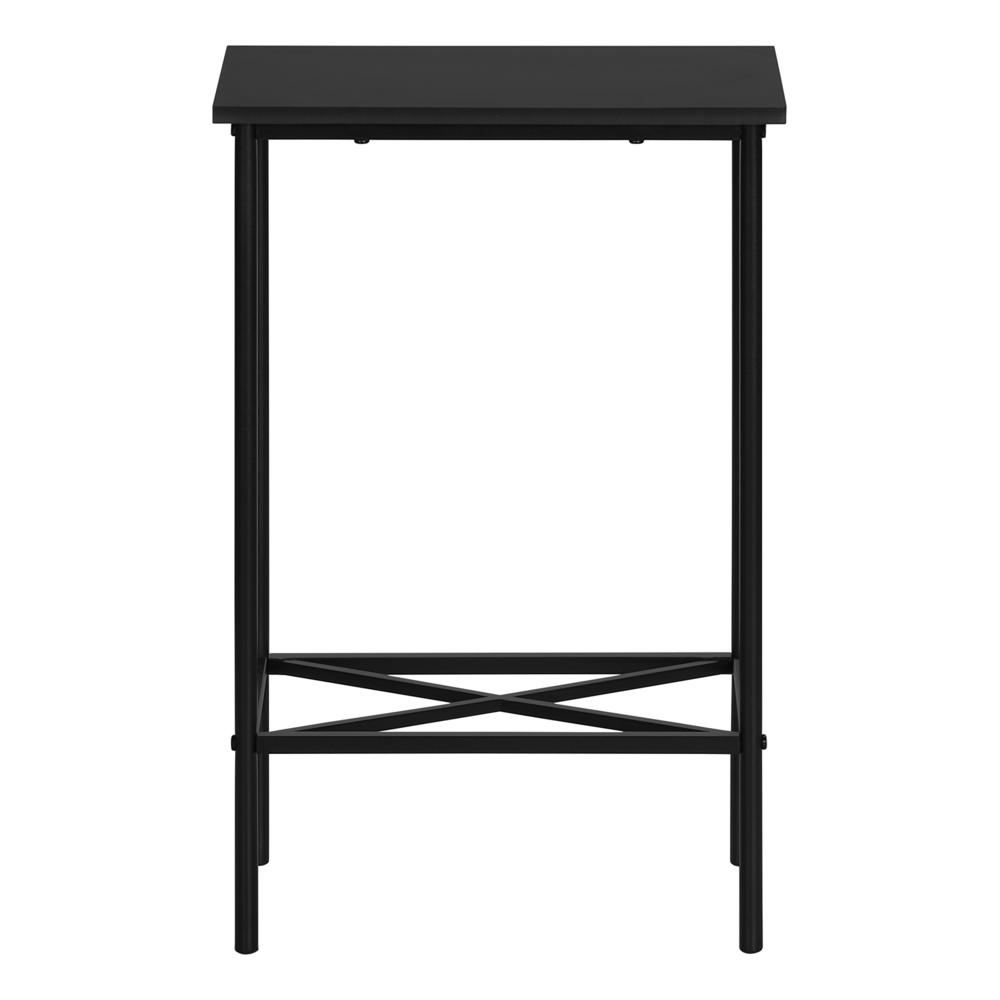 Accent Table, Side, End, Narrow, Small, 2 Tier, Living Room, Bedroom, Black