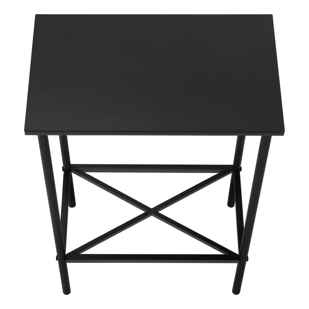 Accent Table, Side, End, Narrow, Small, 2 Tier, Living Room, Bedroom, Black