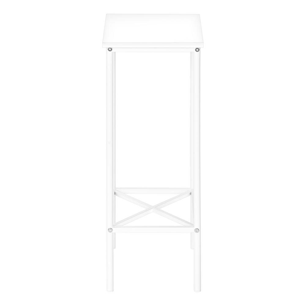Accent Table, Side, End, Narrow, Small, 2 Tier, Living Room, Bedroom, White
