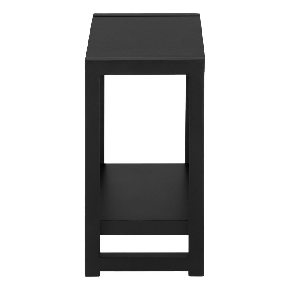 Accent Table, Side, End, Narrow, Small, 2 Tier, Living Room, Bedroom, Black