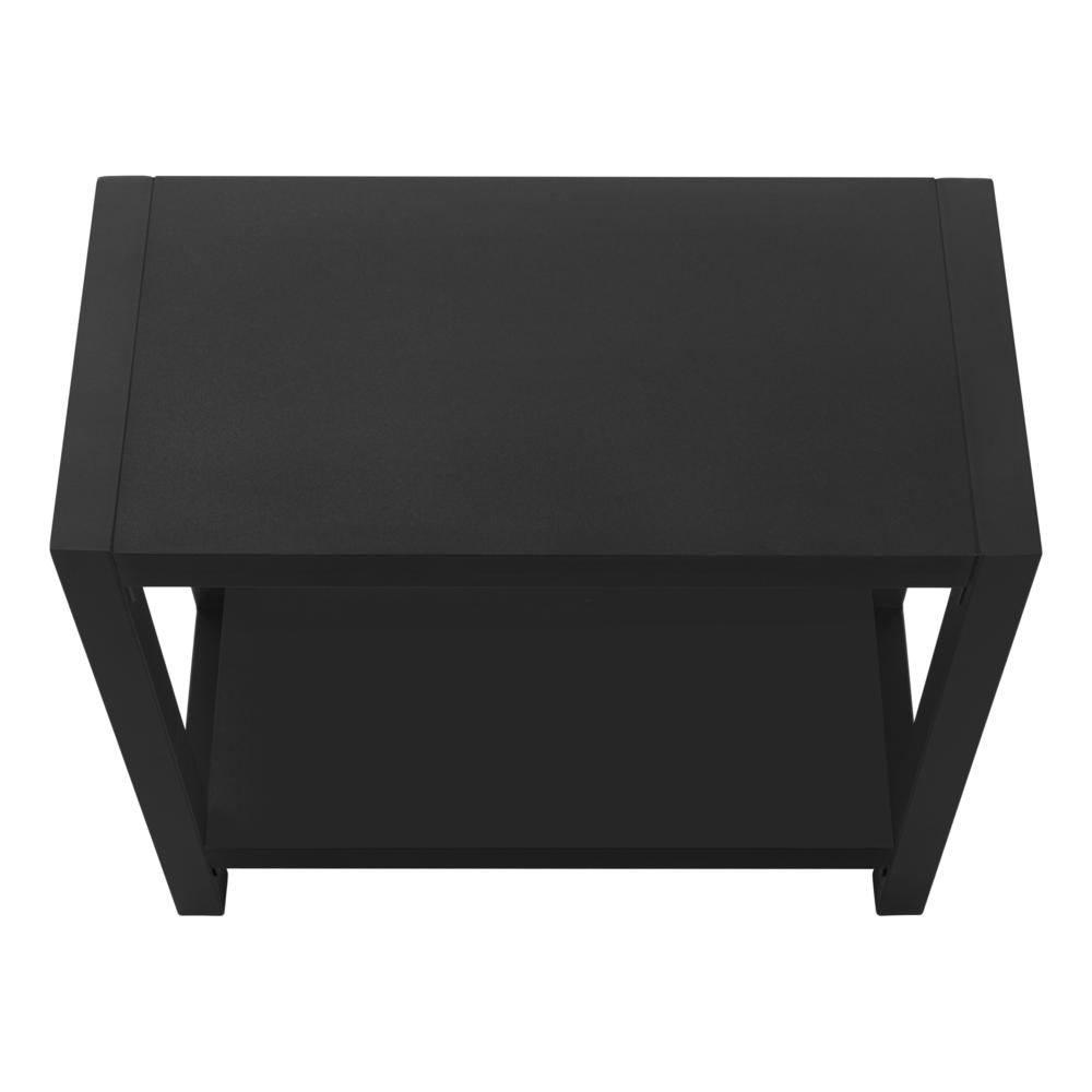 Accent Table, Side, End, Narrow, Small, 2 Tier, Living Room, Bedroom, Black
