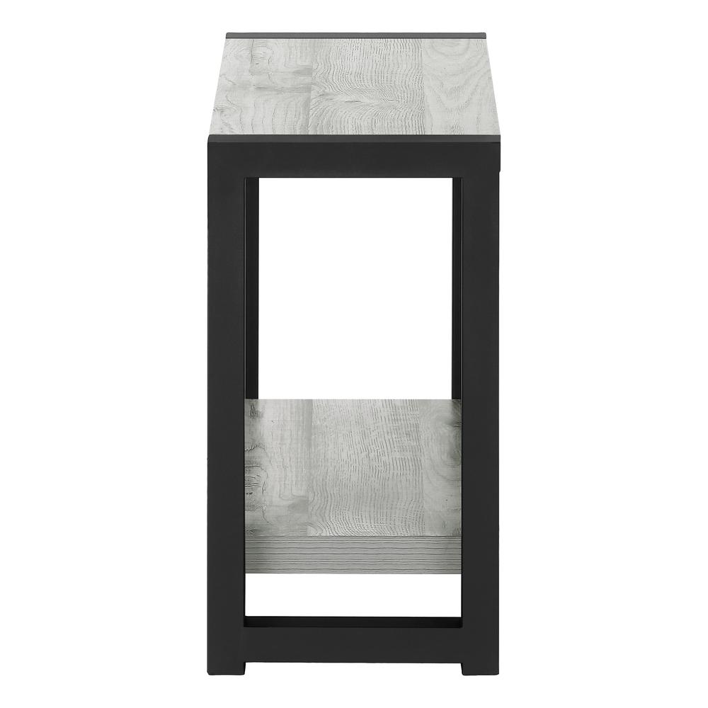 Accent Table, Side, End, Narrow, Small, 2 Tier, Living Room, Bedroom, Grey