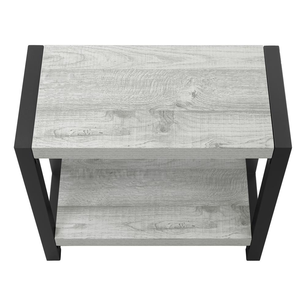 Accent Table, Side, End, Narrow, Small, 2 Tier, Living Room, Bedroom, Grey