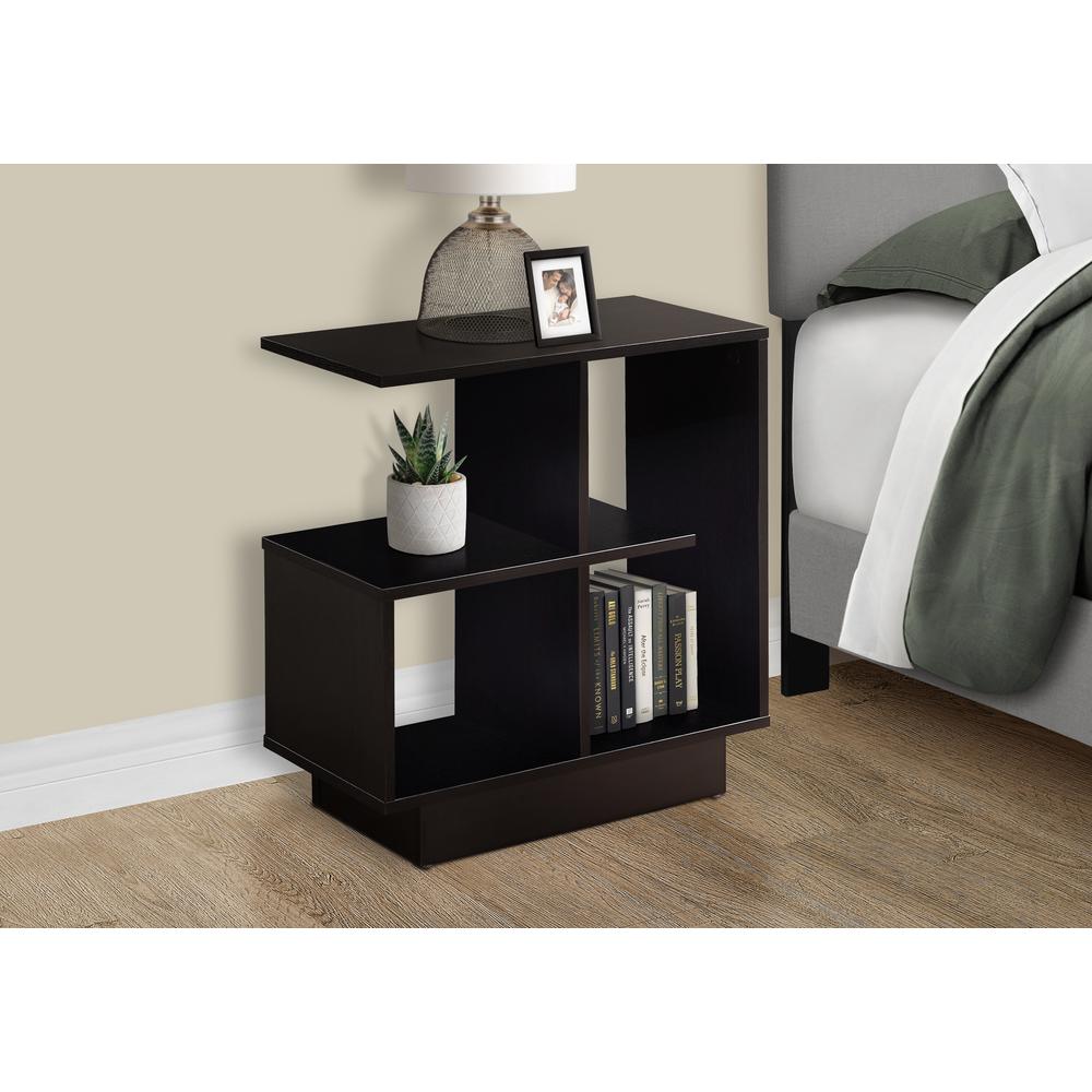 Accent Table, Side, End, Narrow, Small, 3 Tier, Living Room, Bedroom, Brown