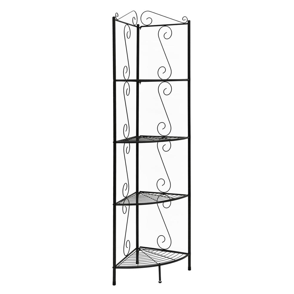 Bookshelf, Bookcase, Etagere, Corner, 4 Tier, 70H, Office, Bedroom, Brown
