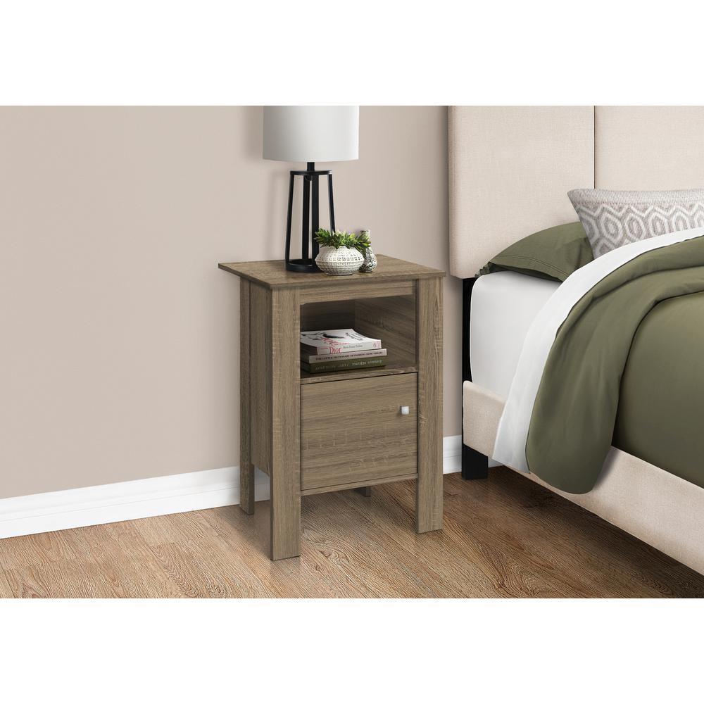 Accent Table, Side, End, Nightstand, Lamp, Storage, Living Room, Bedroom, Brown