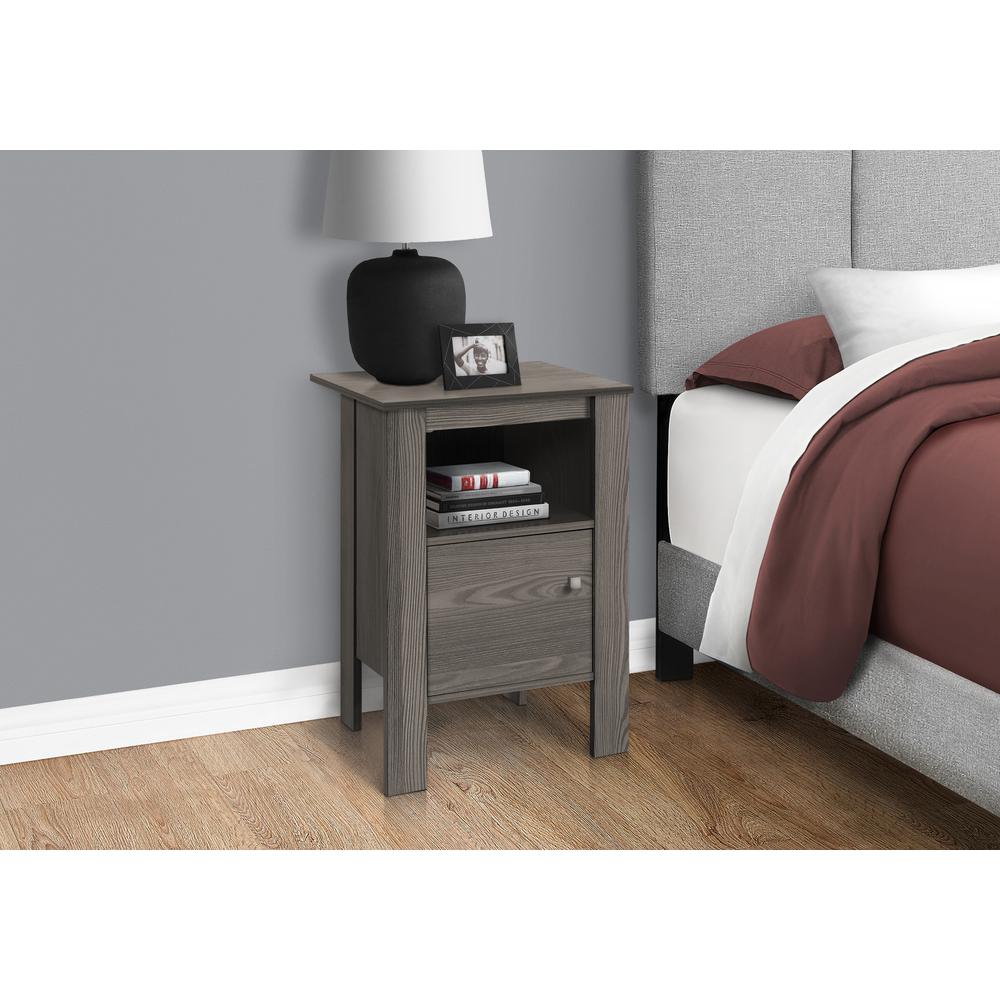 Accent Table, Side, End, Nightstand, Lamp, Storage, Living Room, Bedroom, Grey