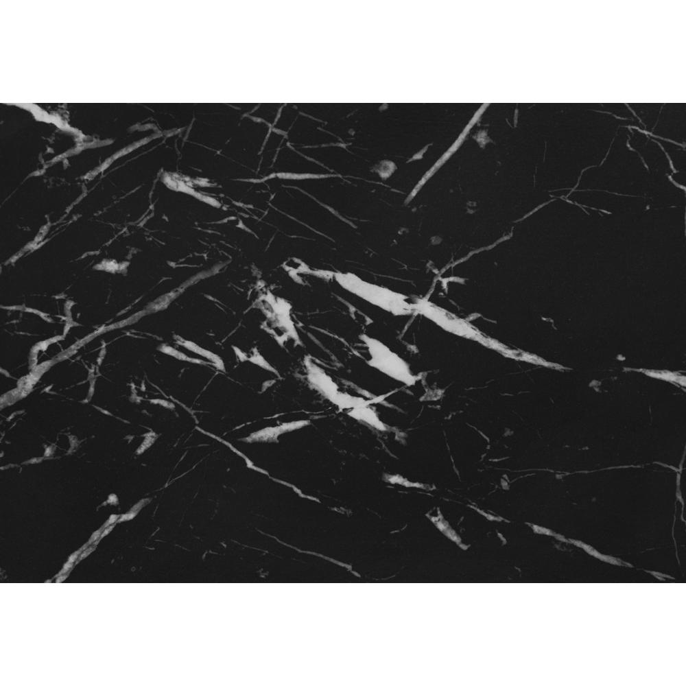 Accent Table, C-shaped, End, Side, Snack, Living Room, Bedroom, Black Marble