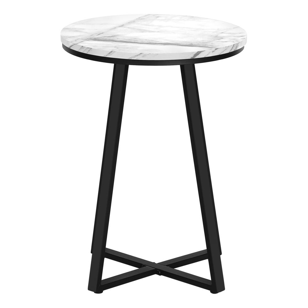 Accent Table, Side, Round, End, Nightstand, Lamp, Living Room, Bedroom, White