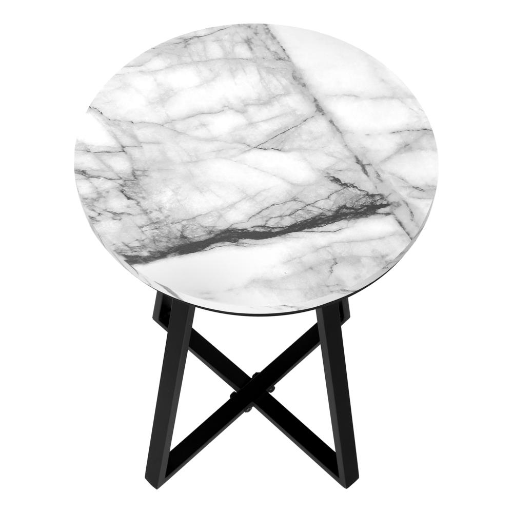 Accent Table, Side, Round, End, Nightstand, Lamp, Living Room, Bedroom, White