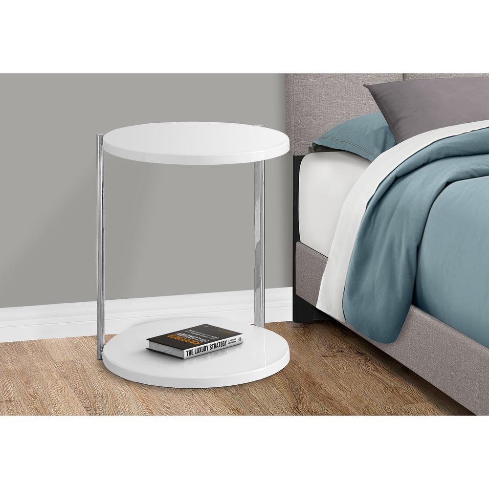 Accent Table, Round, Side, End, Nightstand, Lamp, Living Room, Bedroom, Glossy
