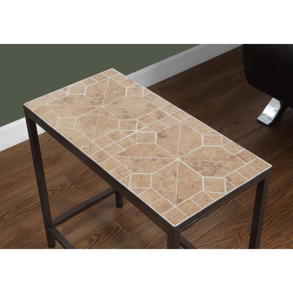 Accent Table, Side, End, Nightstand, Lamp, Living Room, Bedroom, Brown Tile