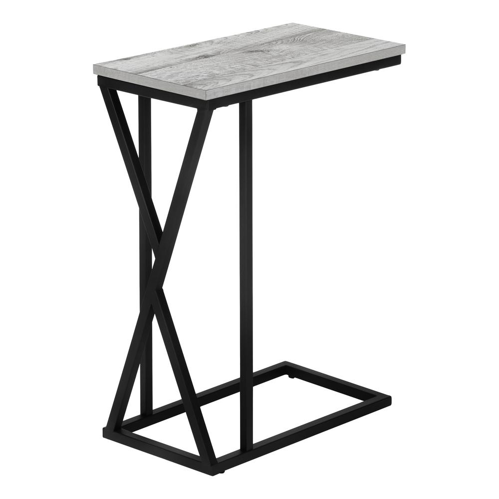 Accent Table, C-shaped, End, Side, Snack, Living Room, Bedroom, Grey Laminate