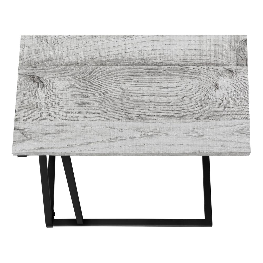 Accent Table, C-shaped, End, Side, Snack, Living Room, Bedroom, Grey Laminate