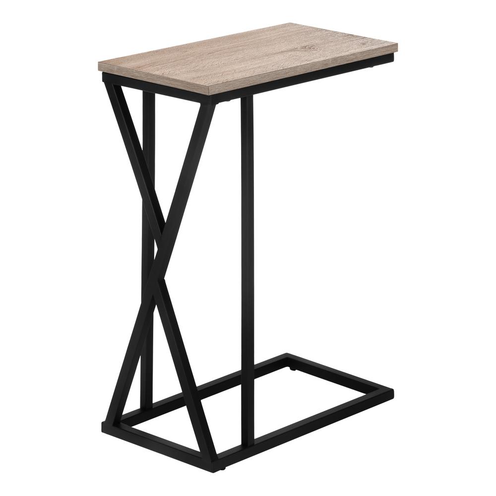 Accent Table, C-shaped, End, Side, Snack, Living Room, Bedroom, Brown Laminate