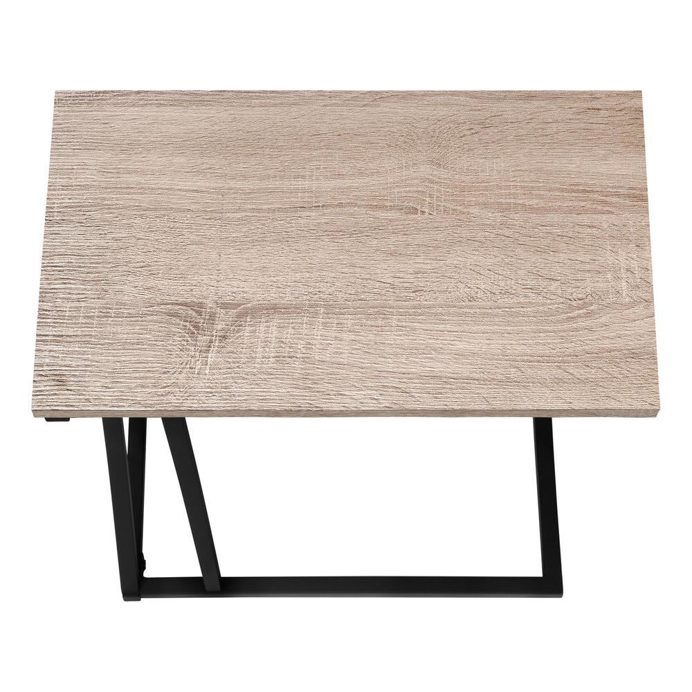 Accent Table, C-shaped, End, Side, Snack, Living Room, Bedroom, Brown Laminate