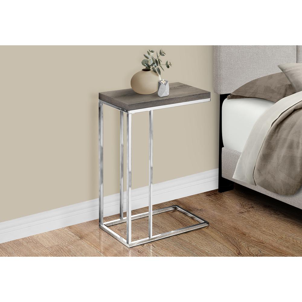 Accent Table, C-shaped, End, Side, Snack, Living Room, Bedroom, Brown Laminate