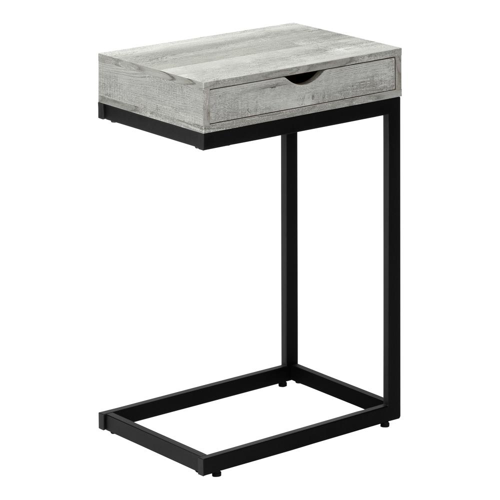 Accent Table, C-shaped, End, Side, Snack, Storage Drawer, Living Room