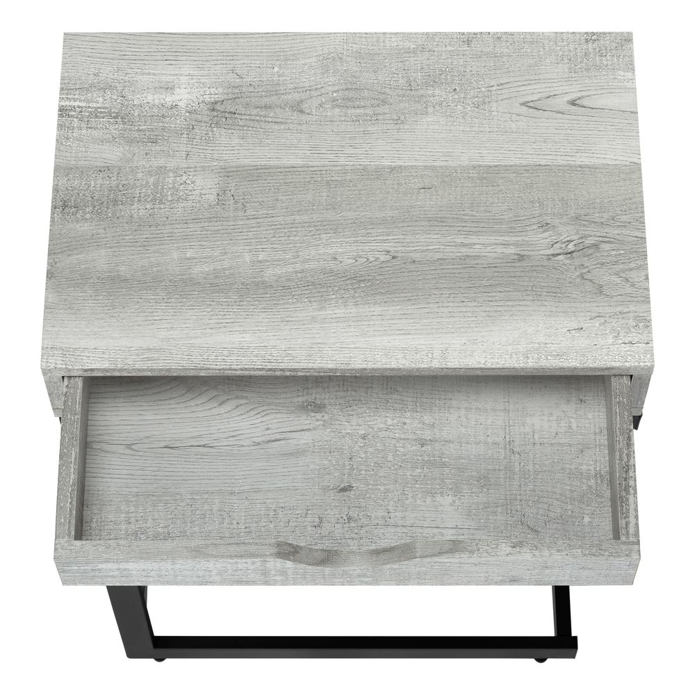 Accent Table, C-shaped, End, Side, Snack, Storage Drawer, Living Room