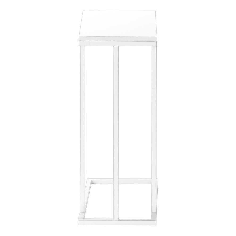 Accent Table, C-shaped, End, Side, Snack, Living Room, Bedroom, White Laminate,