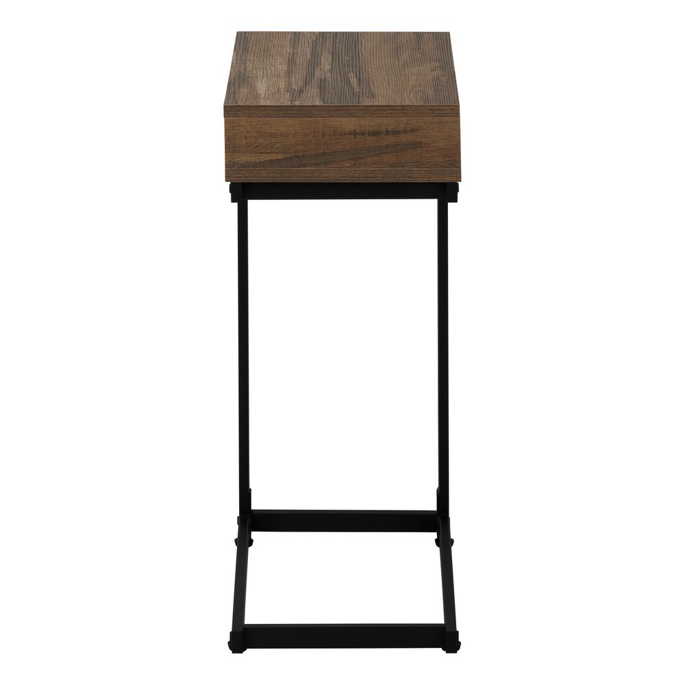 Accent Table, C-shaped, End, Side, Snack, Storage Drawer, Living Room