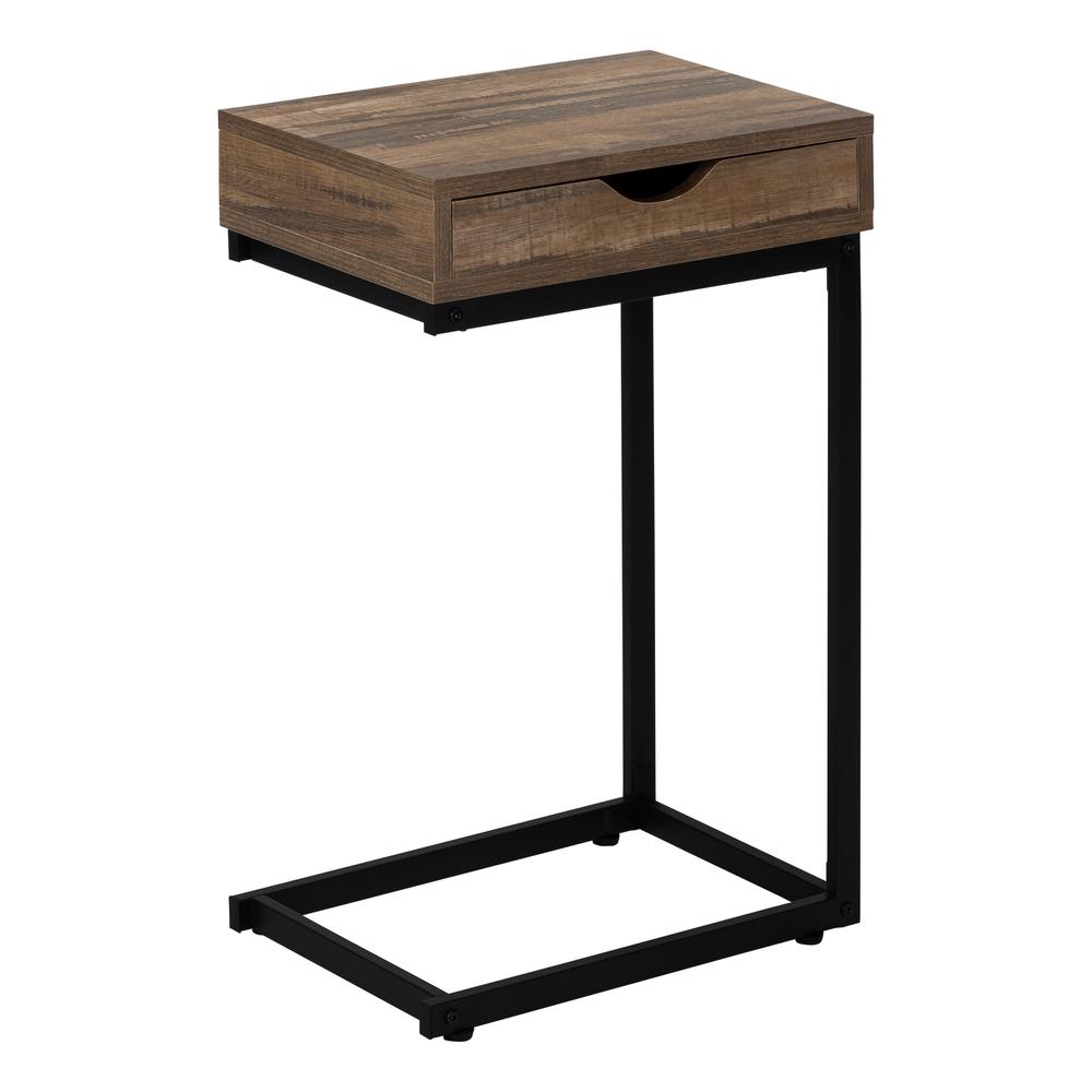 Accent Table, C-shaped, End, Side, Snack, Storage Drawer, Living Room