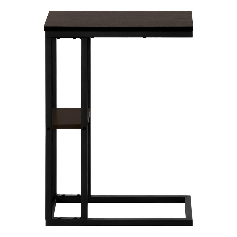 Accent Table, C-shaped, End, Side, Snack, Living Room, Bedroom, Brown Laminate
