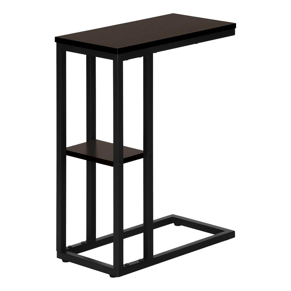 Accent Table, C-shaped, End, Side, Snack, Living Room, Bedroom, Brown Laminate