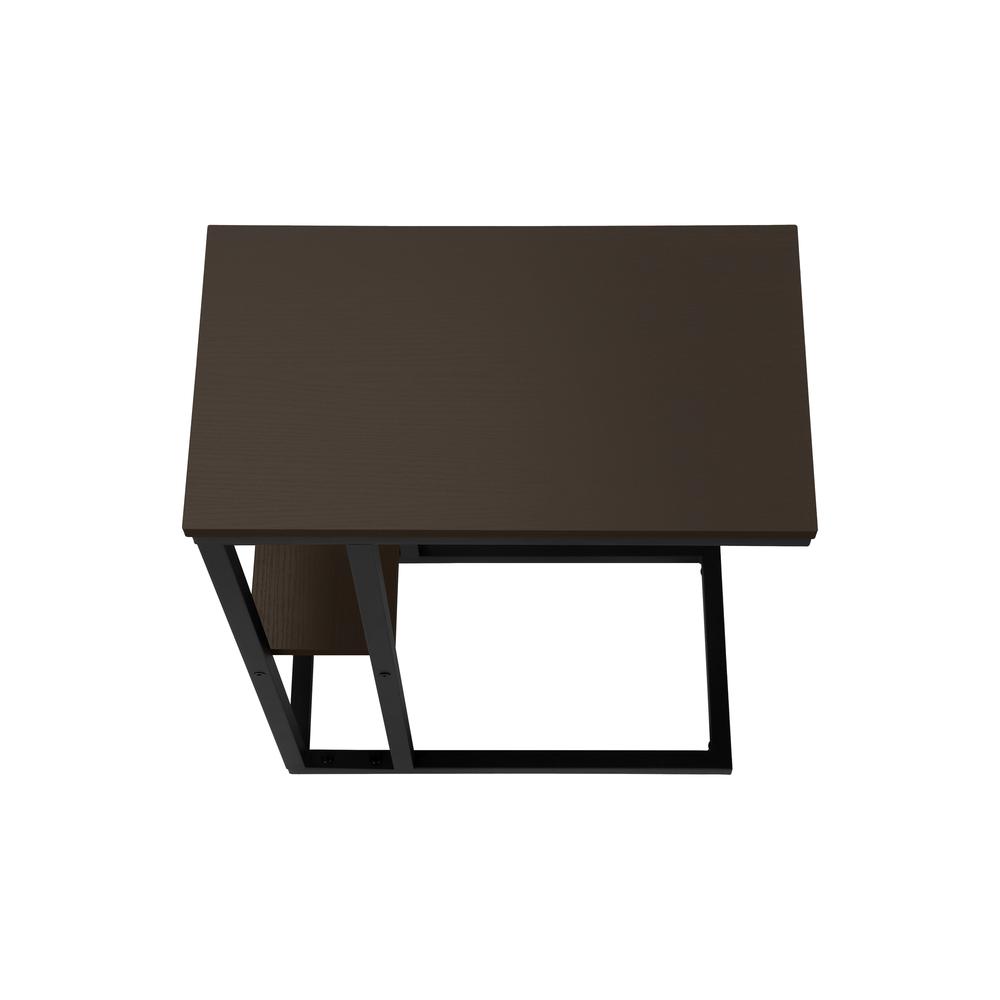 Accent Table, C-shaped, End, Side, Snack, Living Room, Bedroom, Brown Laminate