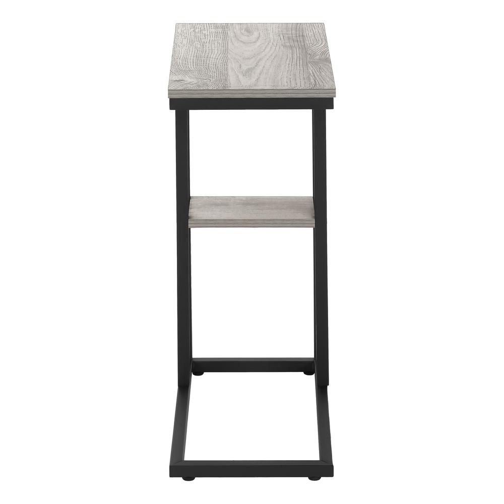 Accent Table, C-shaped, End, Side, Snack, Living Room, Bedroom, Grey Laminate