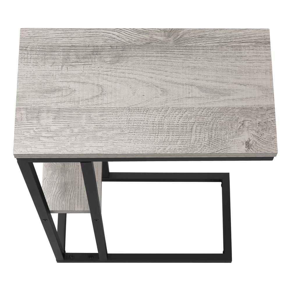Accent Table, C-shaped, End, Side, Snack, Living Room, Bedroom, Grey Laminate