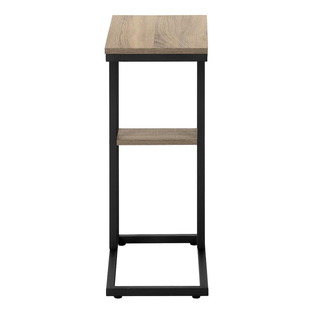 Accent Table, C-shaped, End, Side, Snack, Living Room, Bedroom, Brown Laminate
