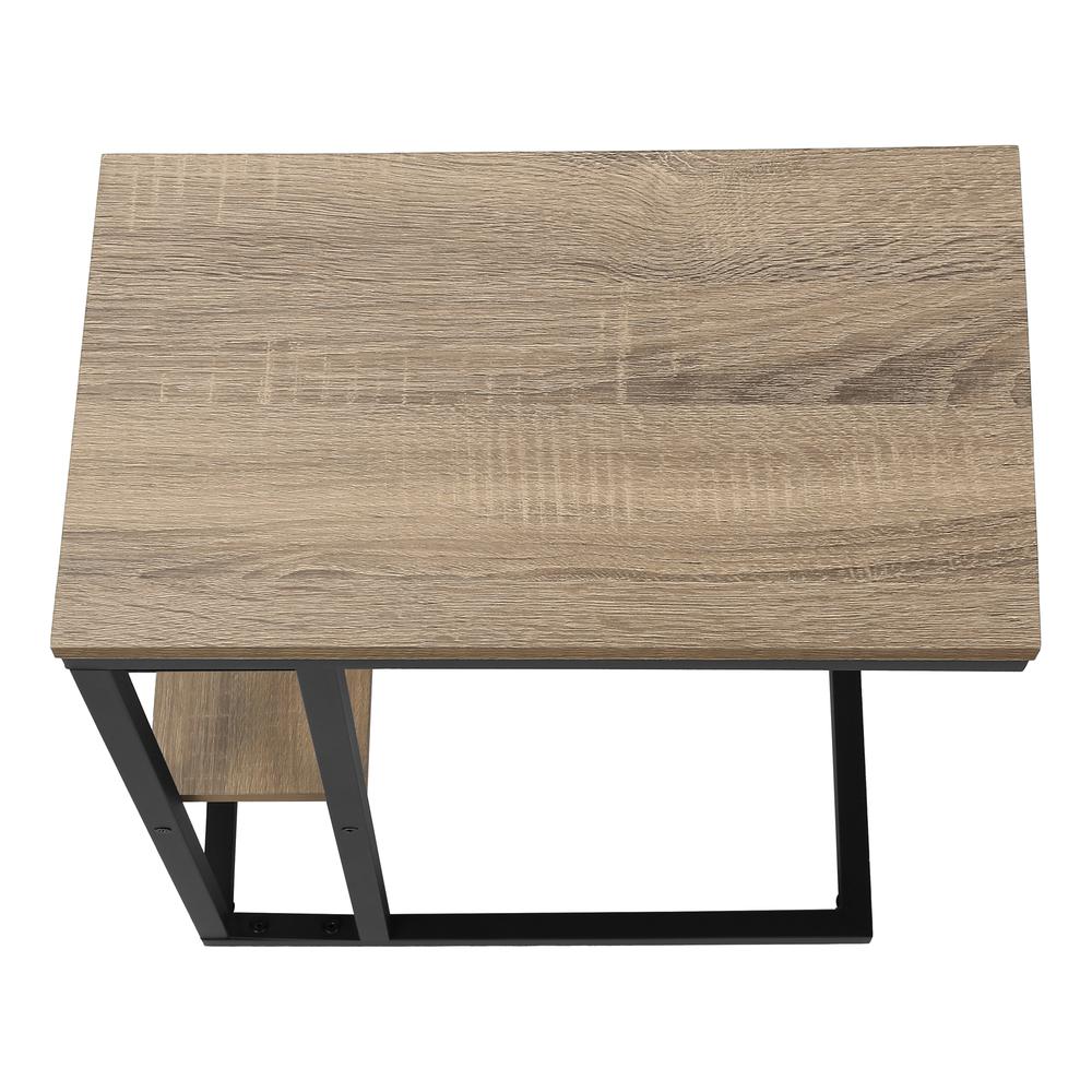 Accent Table, C-shaped, End, Side, Snack, Living Room, Bedroom, Brown Laminate
