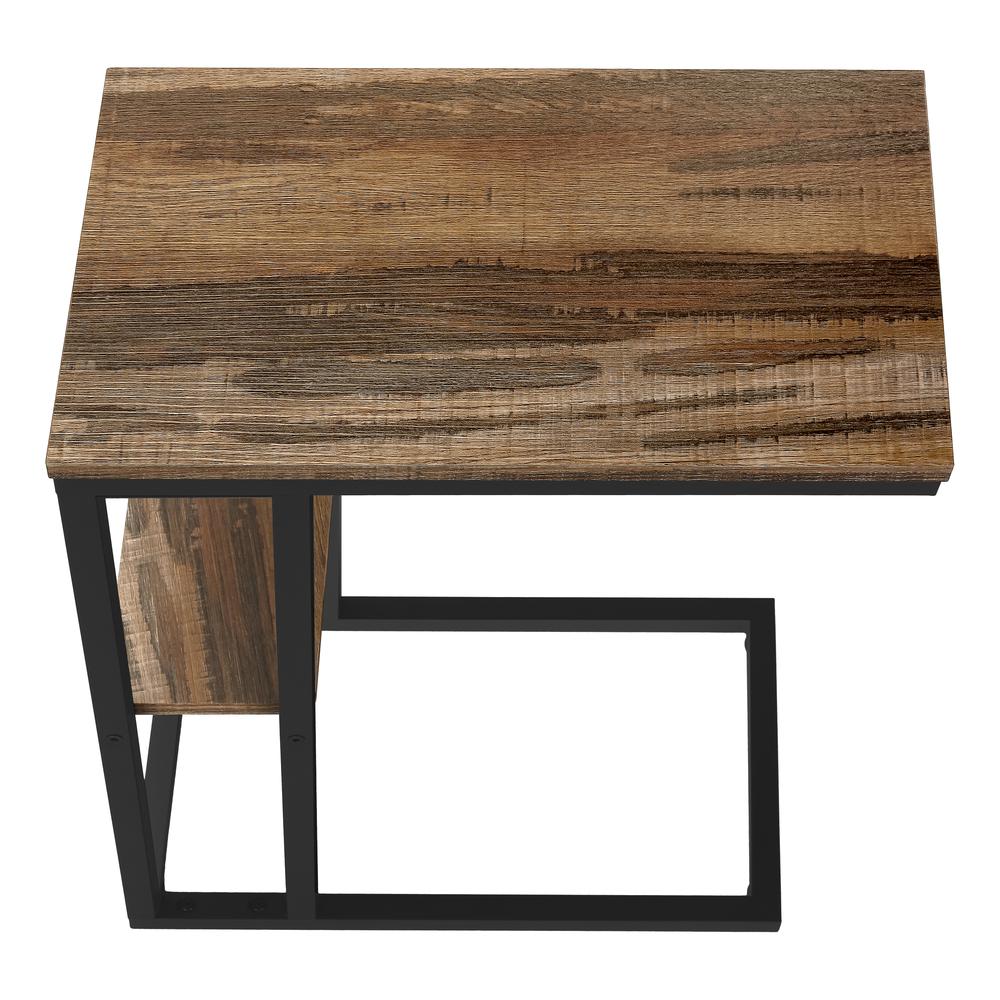 Accent Table, C-shaped, End, Side, Snack, Living Room, Bedroom, Brown Laminate