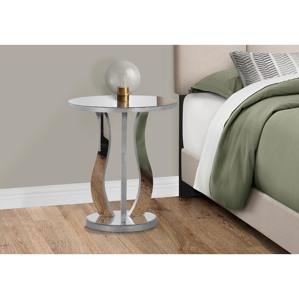 Accent Table, Side, End, Nightstand, Lamp, Living Room, Bedroom, Clear Mirror