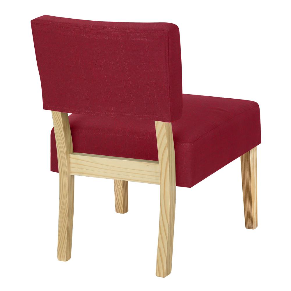 Accent Chair, Armless, Living Room, Bedroom, Red Fabric, Natural Wood Legs