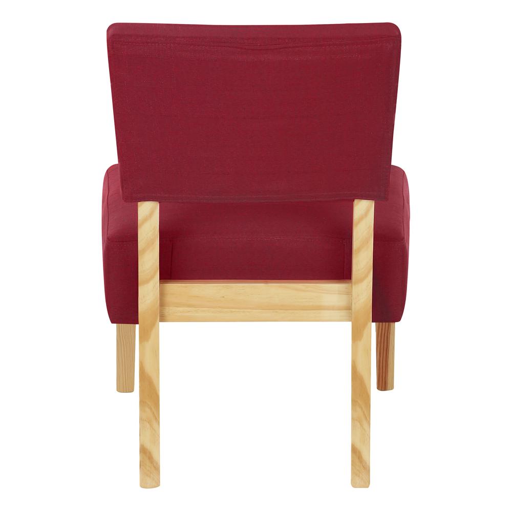 Accent Chair, Armless, Living Room, Bedroom, Red Fabric, Natural Wood Legs