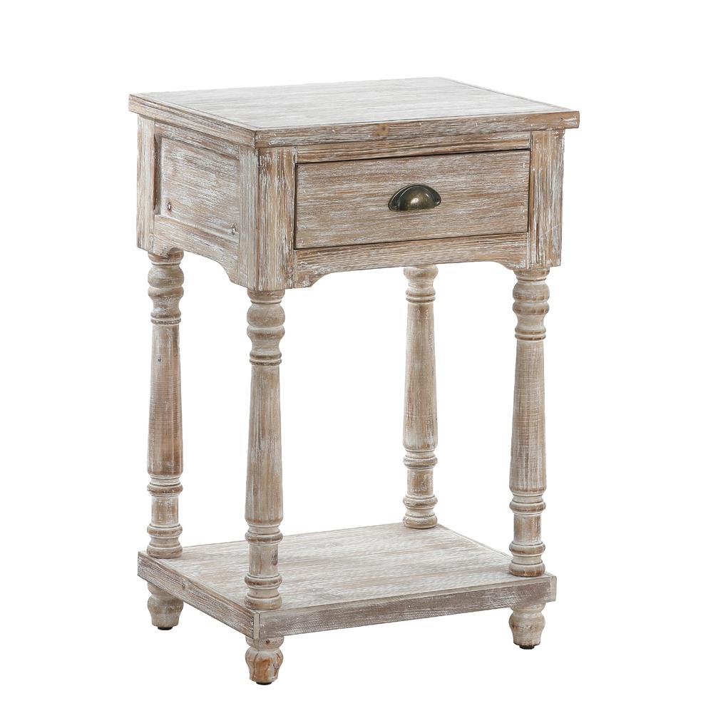 Weathered Wood Finish Side Accent Table
