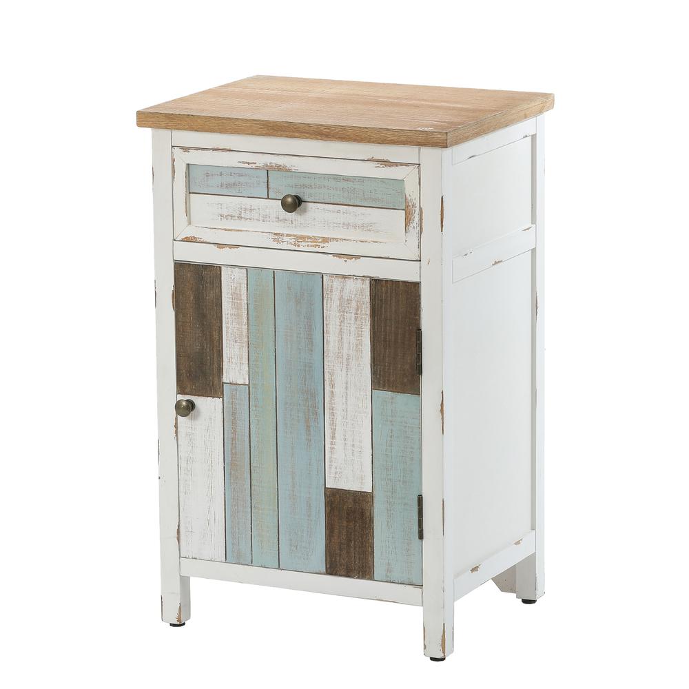 Multi-Color Wood Side Accent Table
