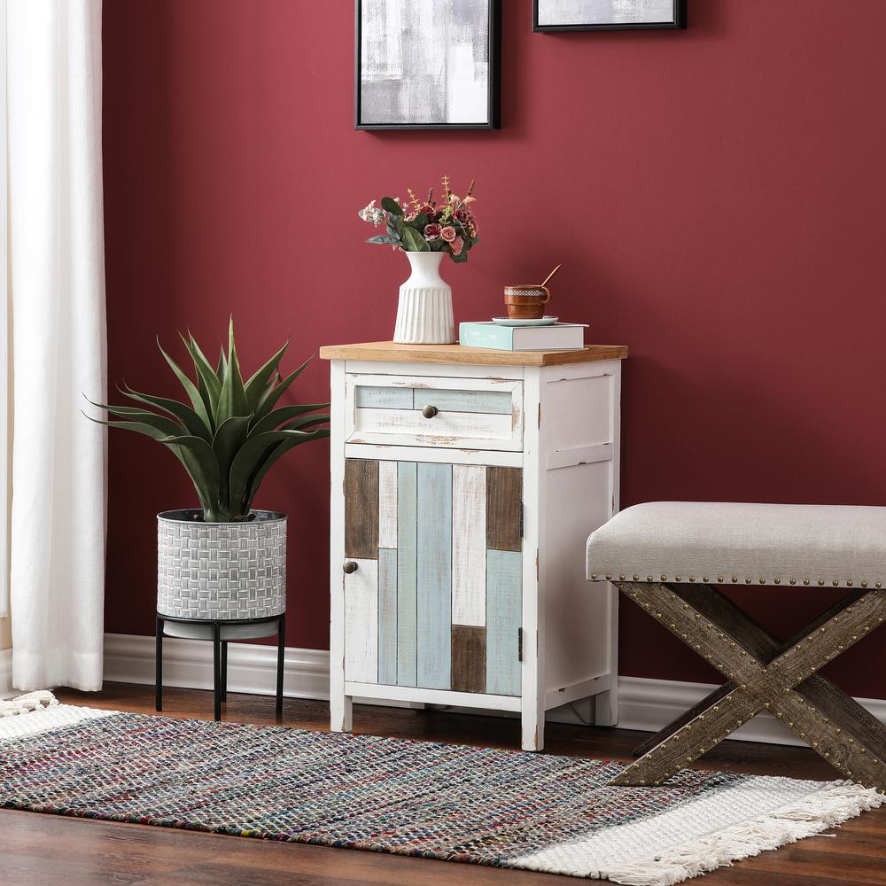 Multi-Color Wood Side Accent Table