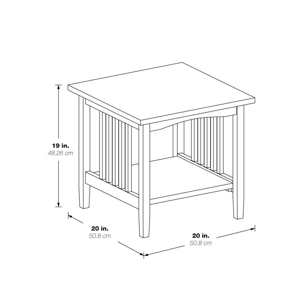 Sierra Mission End Table, White Finish