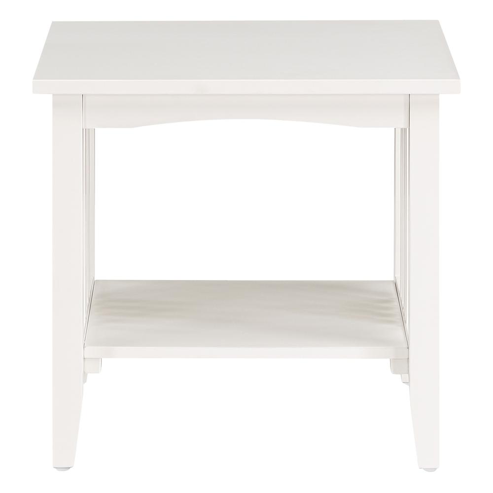 Sierra Mission End Table, White Finish