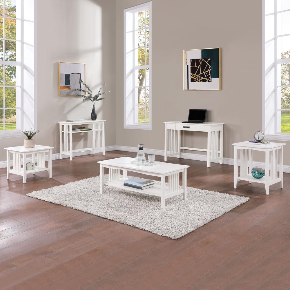 Sierra Mission End Table, White Finish