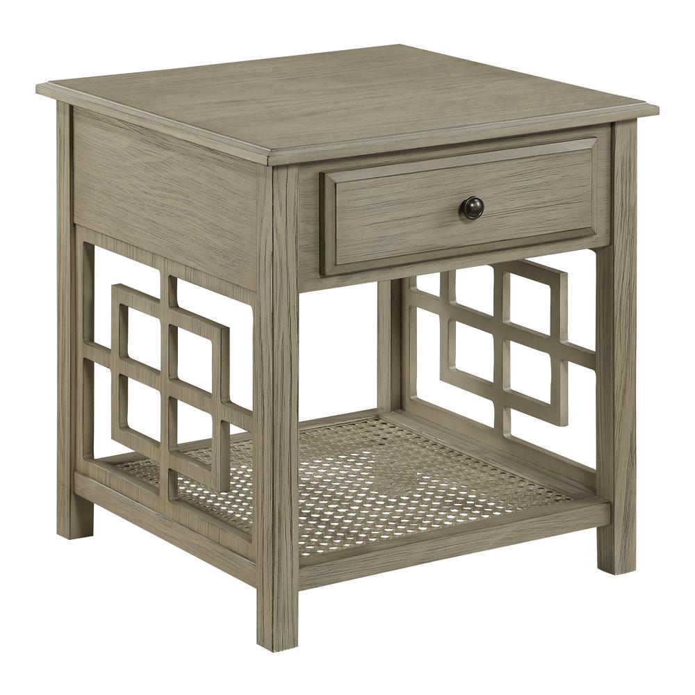 Cambridge Side Table w/ Drawer, Bone Finish