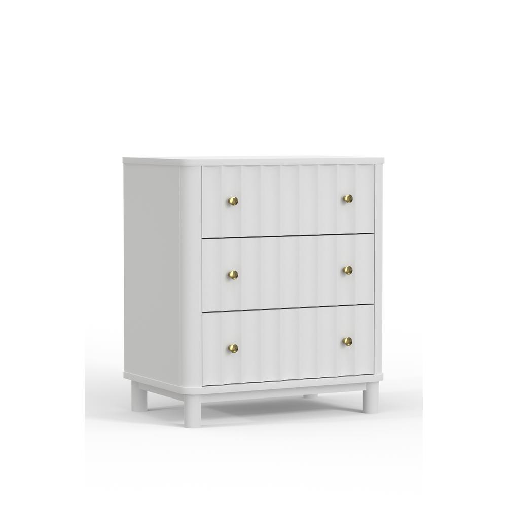 Stapleton 3 Drawer Small Chest, White