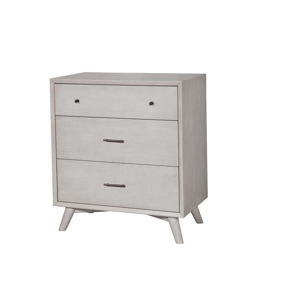 Flynn Mid Century Modern 3 Drawer Small Chest, Gray