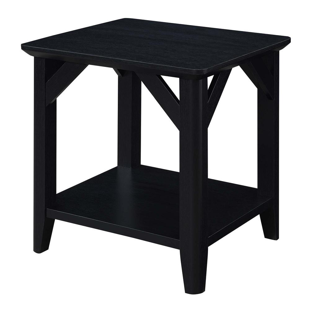 Winston End Table with Shelf, Black