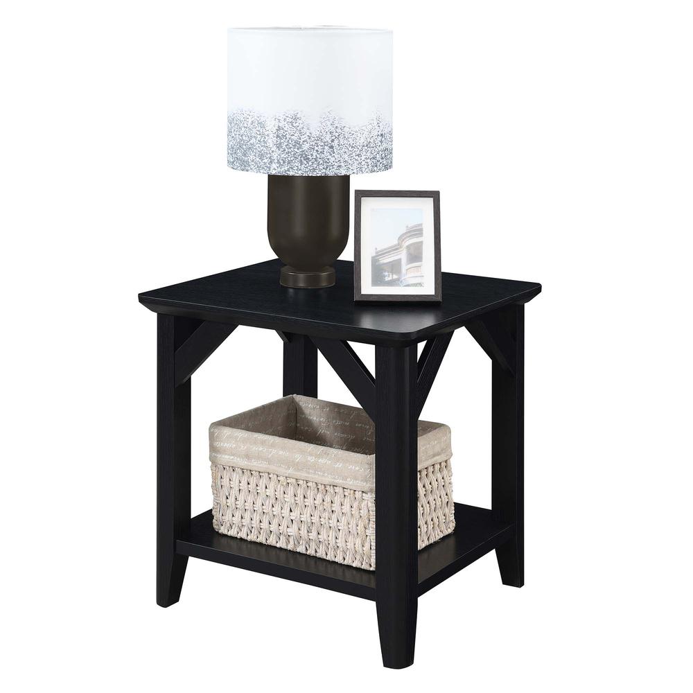 Winston End Table with Shelf, Black
